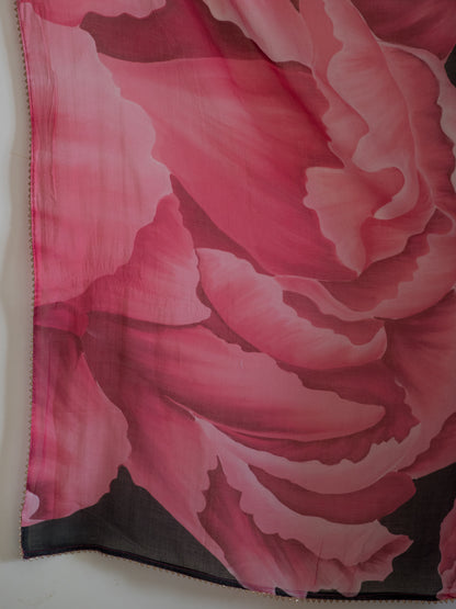 Bouquet of Peonies Saree