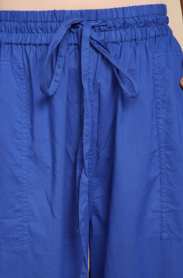 Maati Craft ELASTICATED CAMBRIC PANTS - INK BLUE
