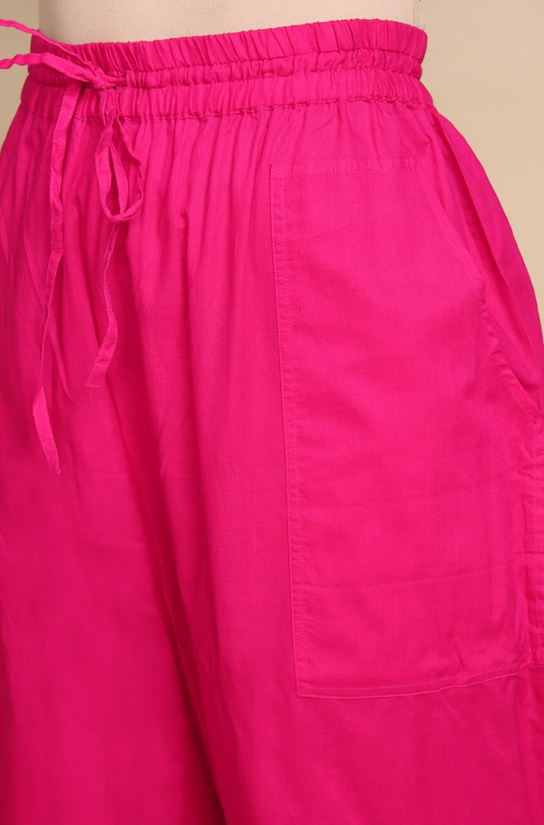 Maati Craft Comfort Fit Pants - Rani Pink