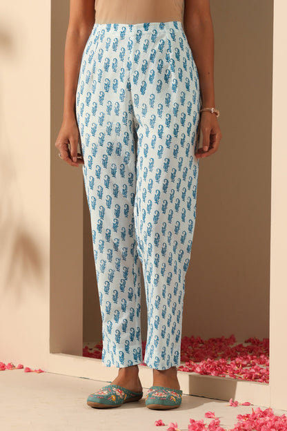 Murraya Blue Rose Chanderi Kurta Set of 3