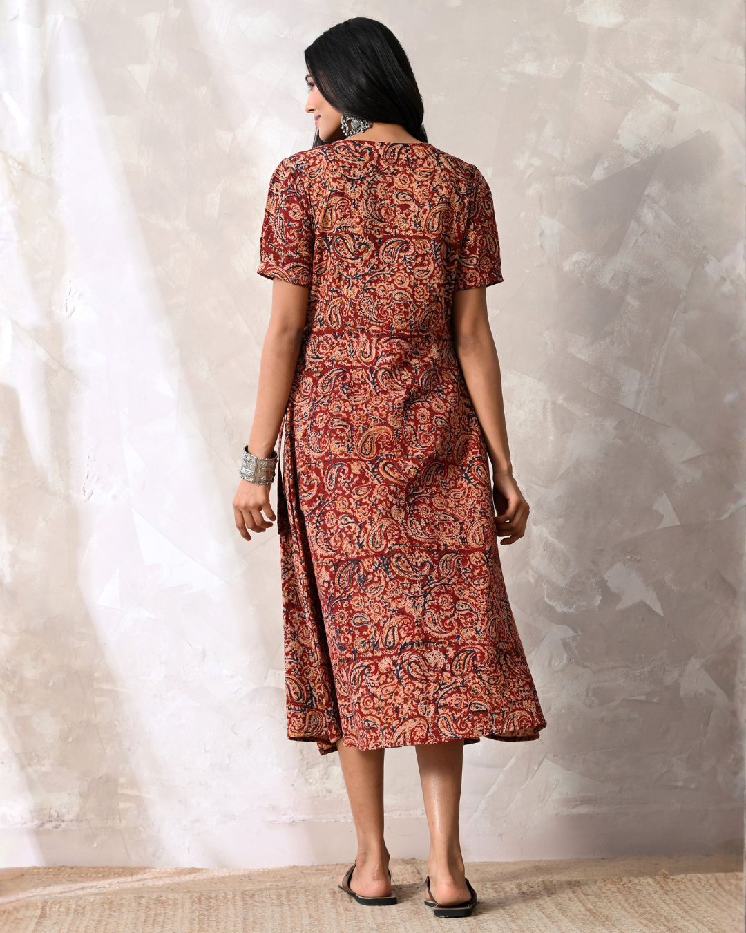 Saanjh kalamkari Wrap Dress