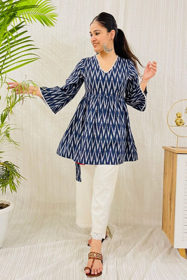 Navy Ikat Co-Ord Set