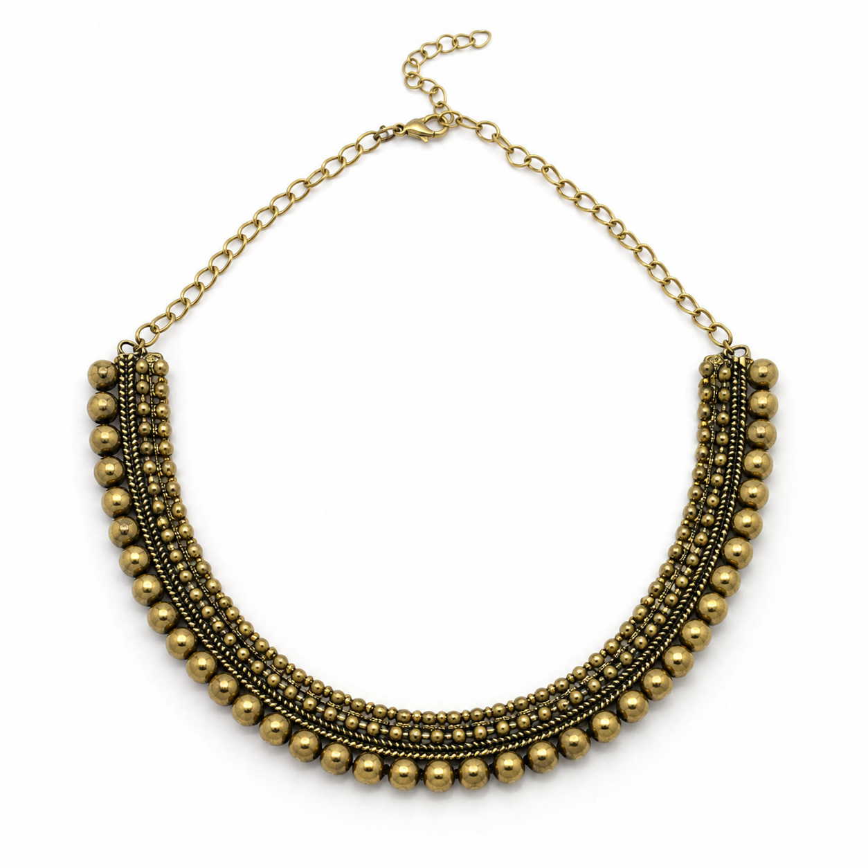 Mehendi Metal Layered Beaded Necklace