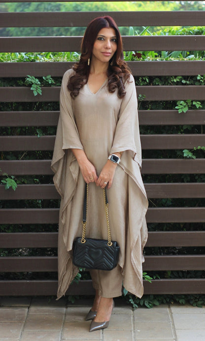 Pastel Gold Kaftan Style Coord Set - Baareeki