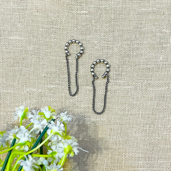 Beaded  Oxidized Hoop Earcuffs for Women