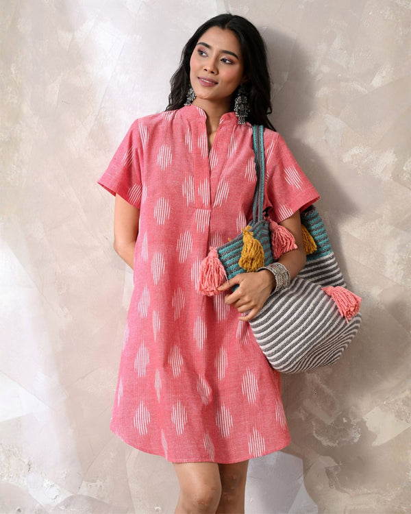 Siya Pink Ikat Dress