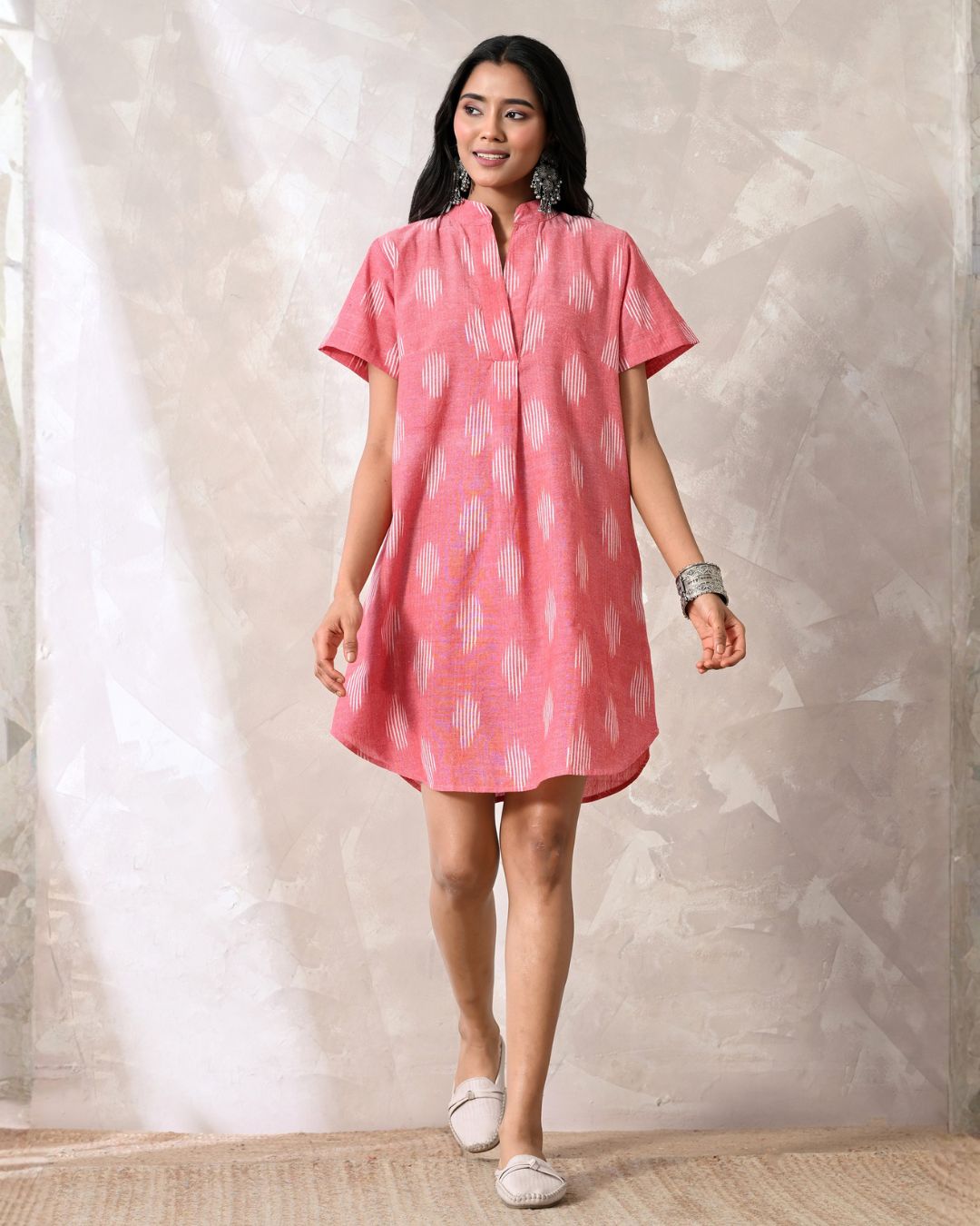 Siya Pink Ikat Dress