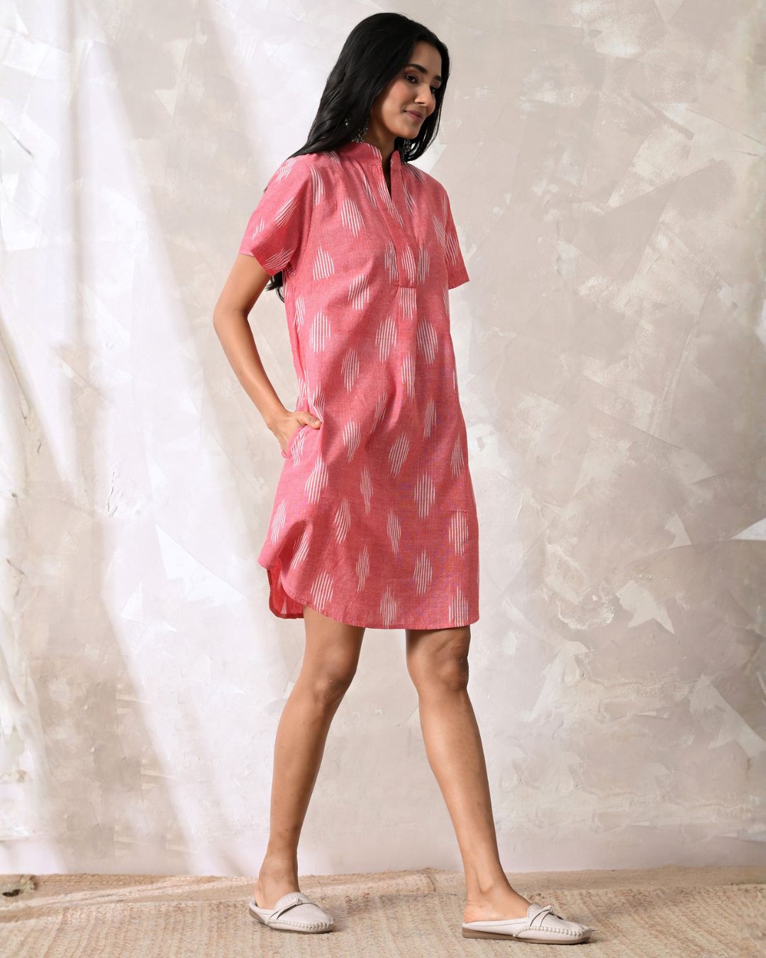 Siya Pink Ikat Dress
