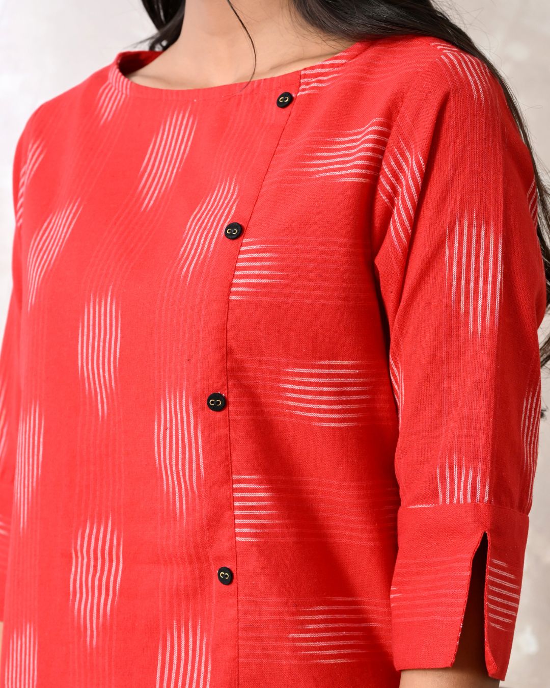 Red Ikat Formal Shift Dress