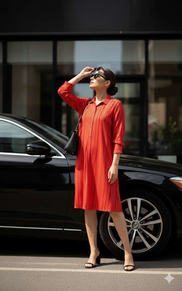 Sunset Rhythm Tunic Shirt Dress Mc