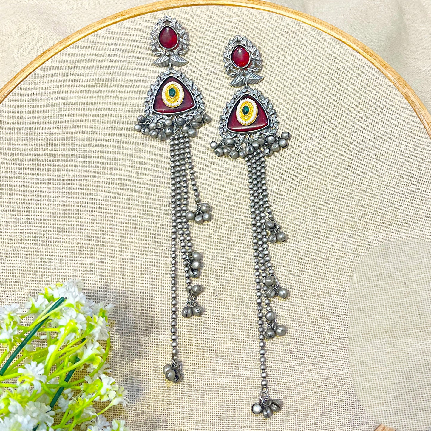silver Kashmiri earrings