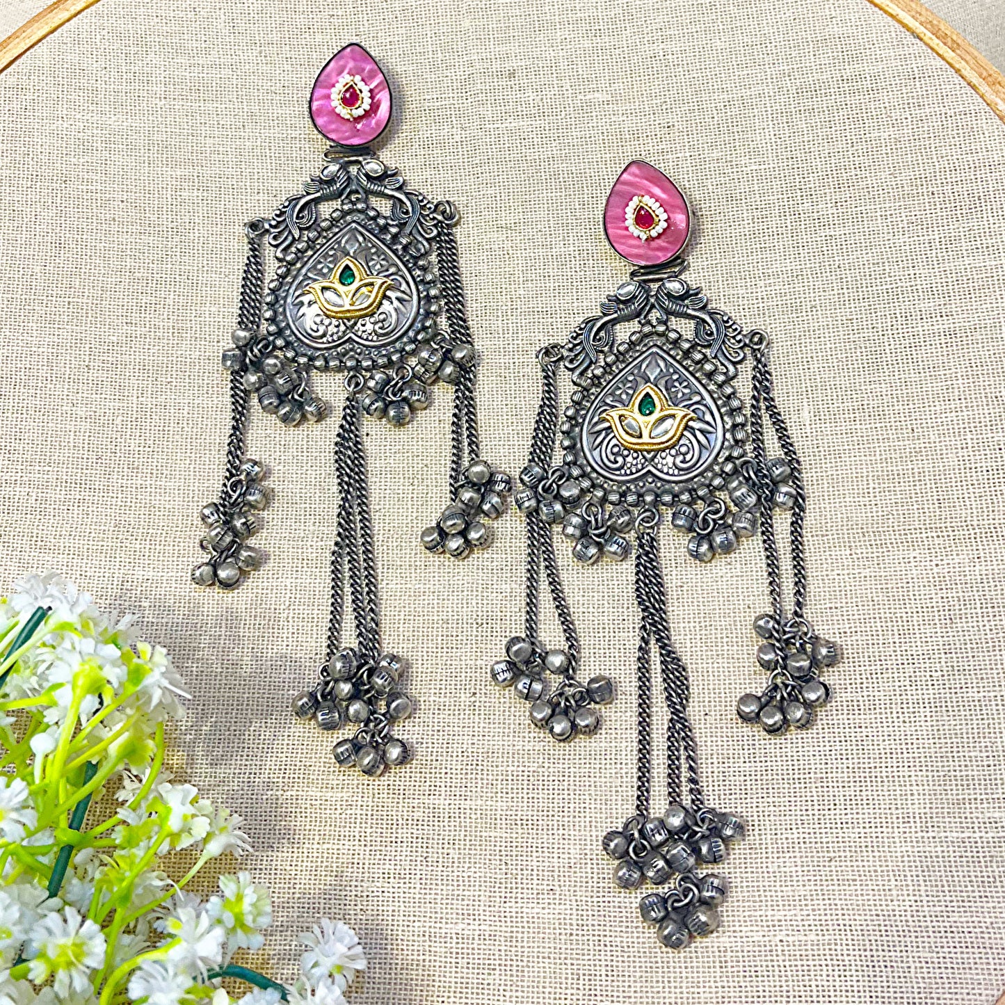 silver earrings