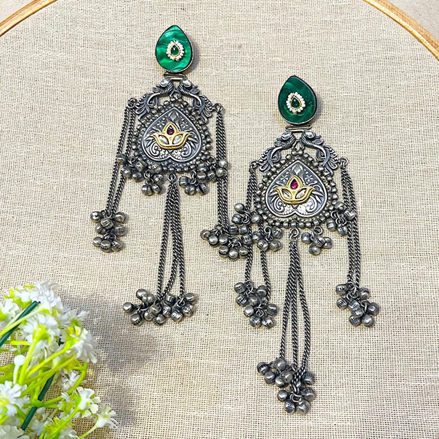 silver earrings