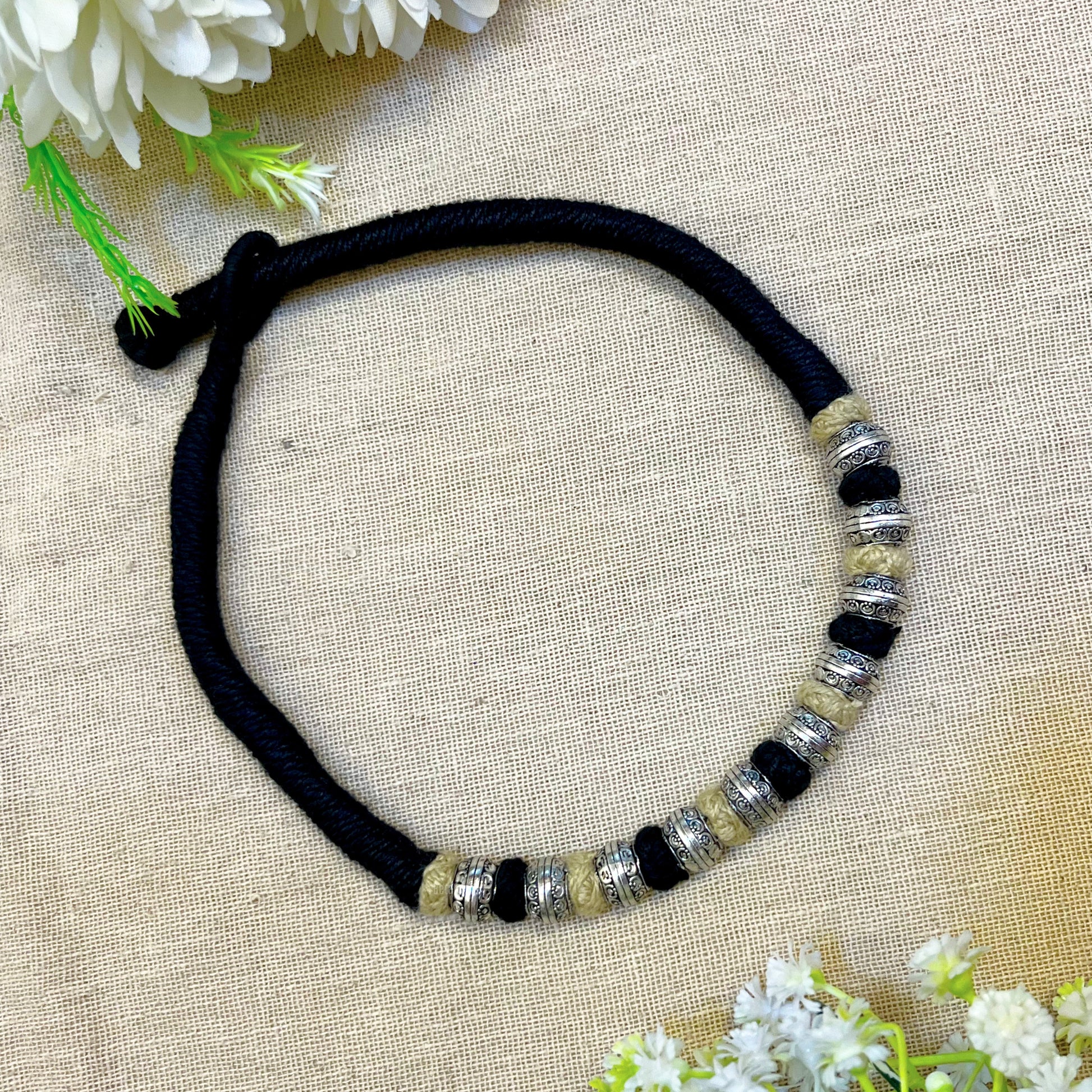 Black Thread Oxidised Choker