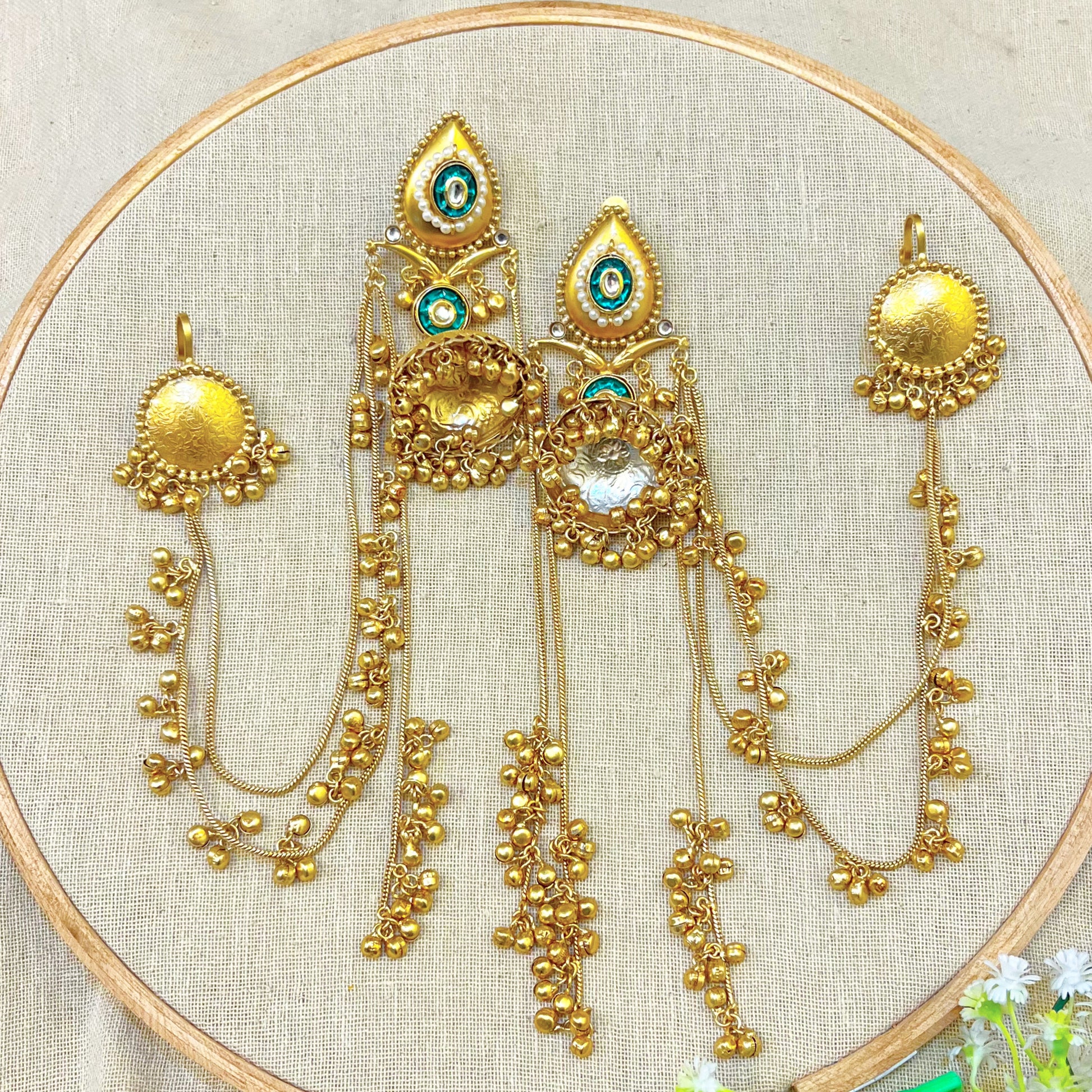 earrings with kaan chain