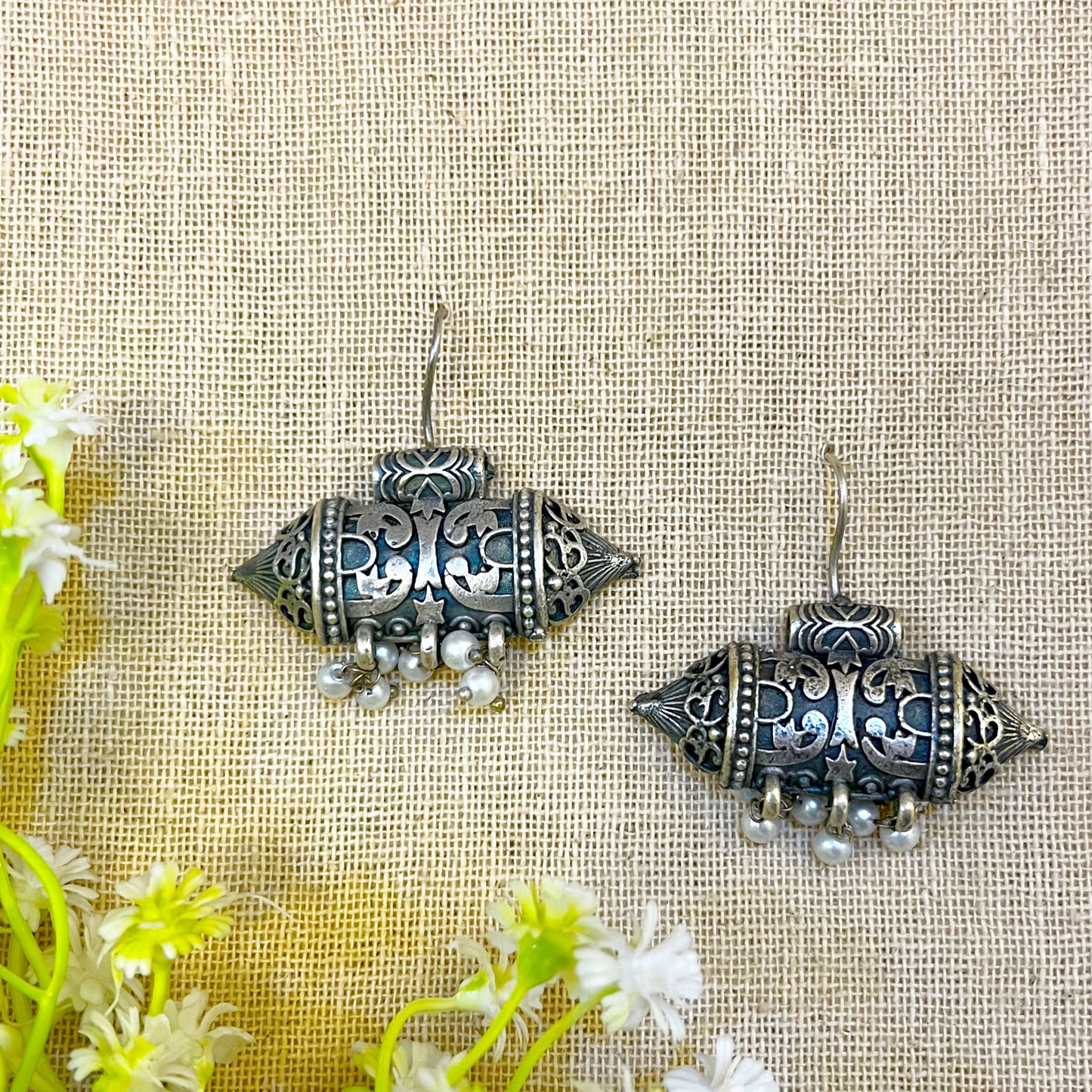 Blaze  Taweez Shape Oxidised Dangler