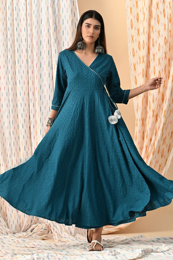 Noor Embroidered Angrakha Dress