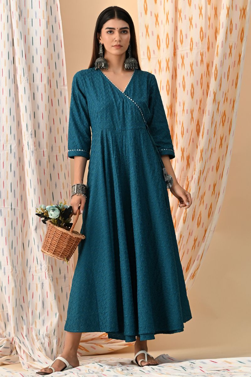 Noor Embroidered Angrakha Dress
