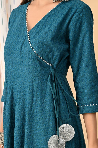 Noor Embroidered Angrakha Dress