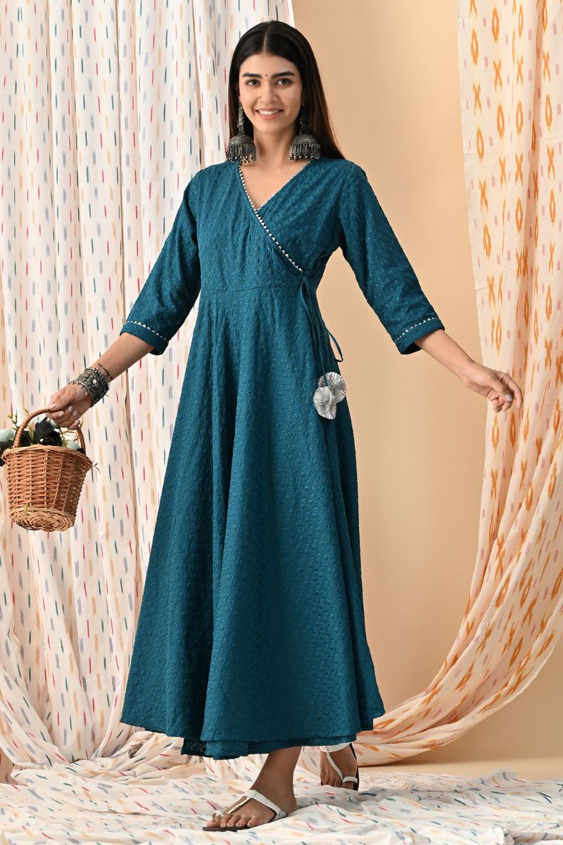 Noor Embroidered Angrakha Dress