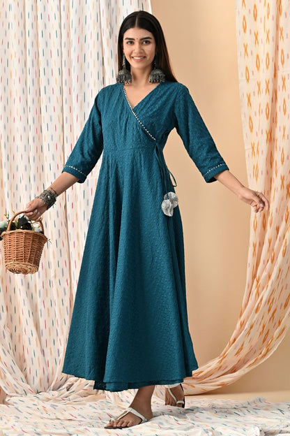 Noor Embroidered Angrakha Dress