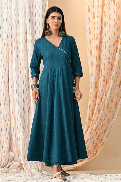 Noor Embroidered Angrakha Dress
