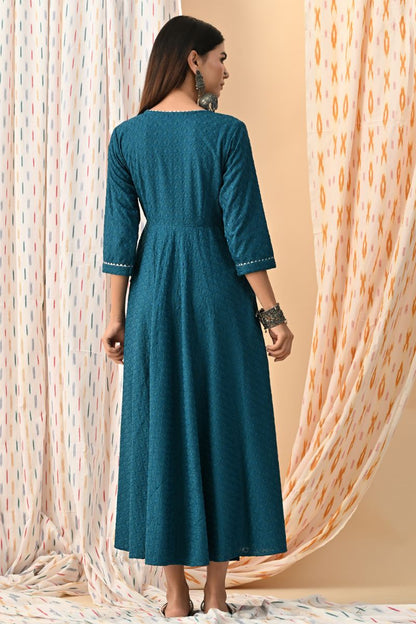 Noor Embroidered Angrakha Dress