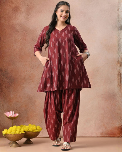 Mira Ikat Farshi Co-ord Set