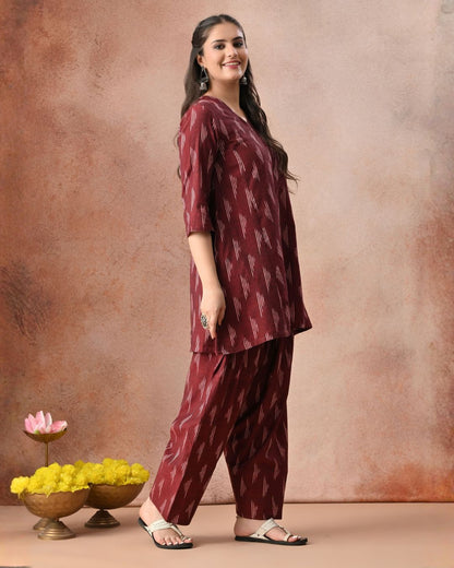 Mira Ikat Farshi Co-ord Set