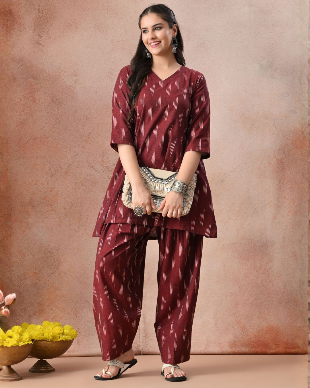 Mira Ikat Farshi Co-ord Set