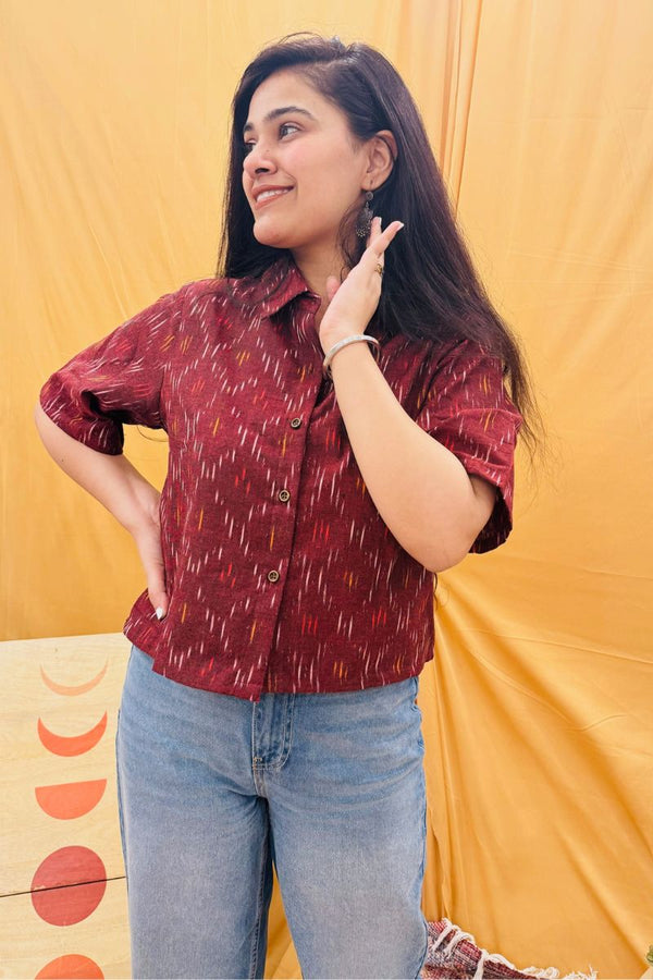 Wine Ikat Shirt
