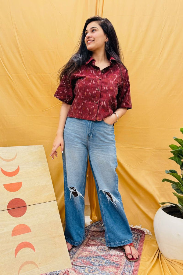 Wine Ikat Shirt