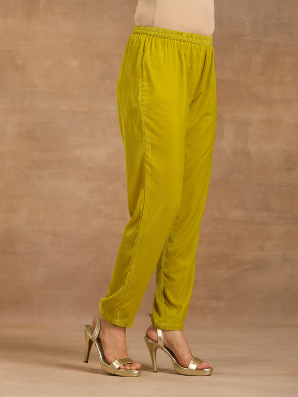 trueBrowns Lime Velvet Pant