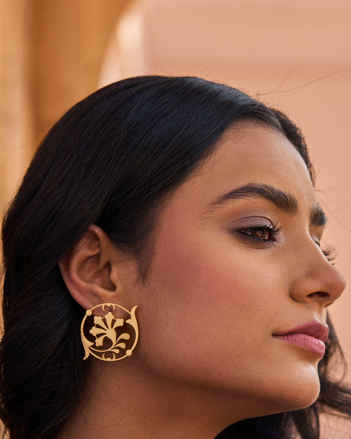 trueBrowns 22K Gold-Plated Floral Earrings