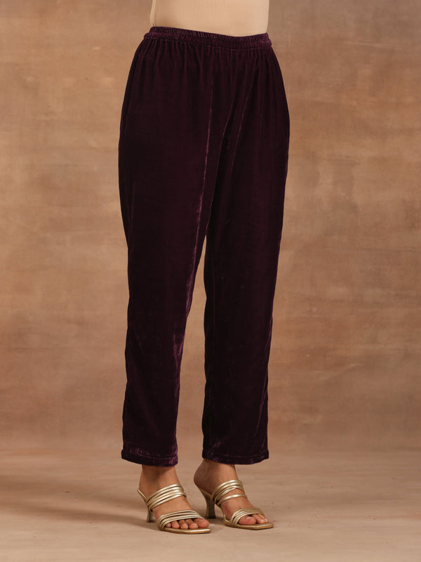 trueBrowns Wine Velvet Pant