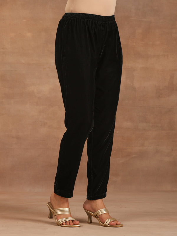 trueBrowns Black Velvet Pant