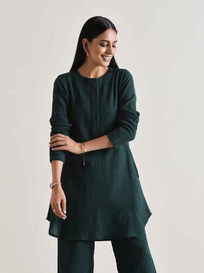 Dark Green Front Placket Co-Ord Set