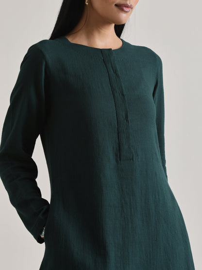 Dark Green Front Placket Co-Ord Set