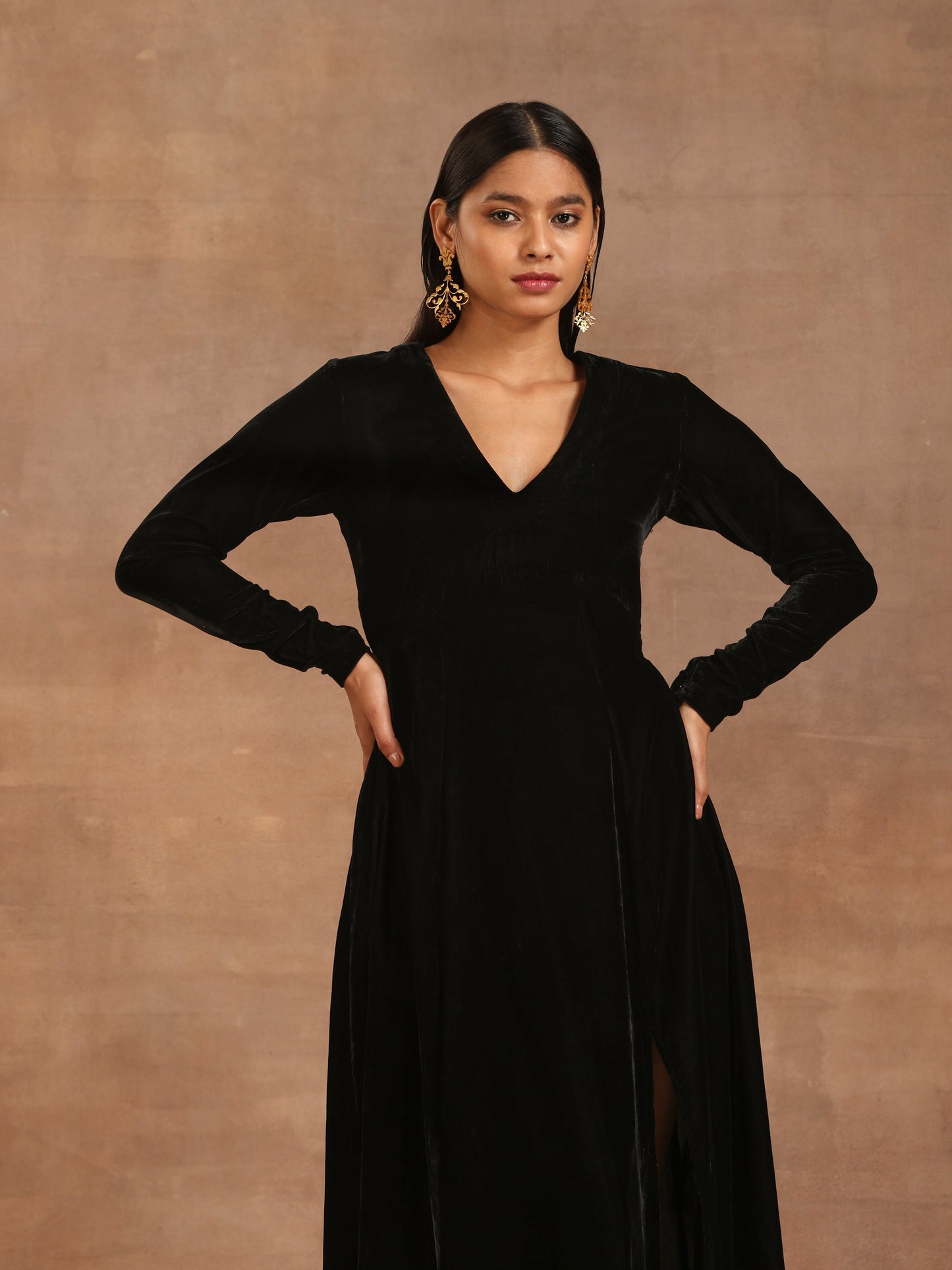 trueBrowns Black Velvet Dress