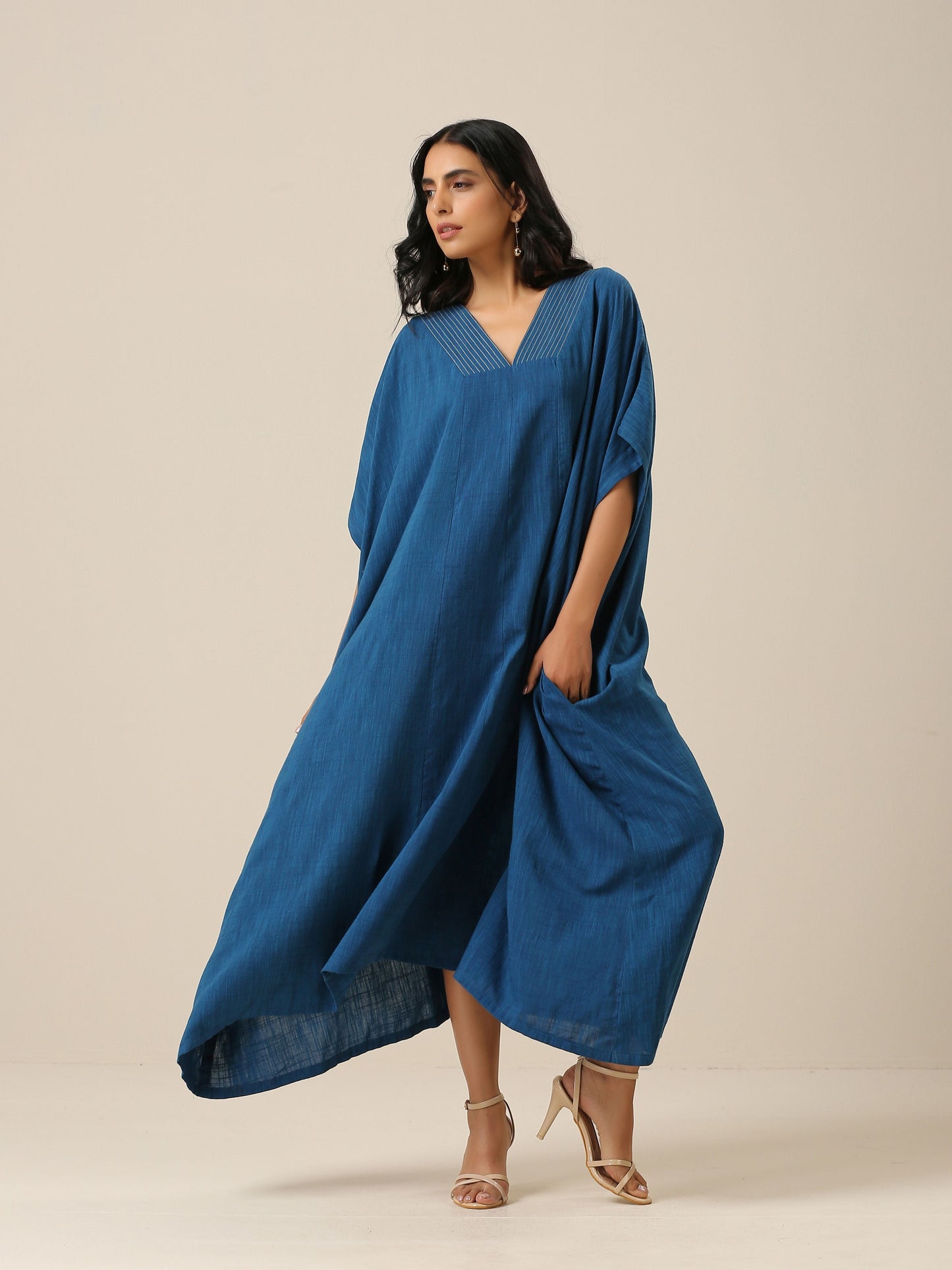 Classic Blue Panel Kaftan dress