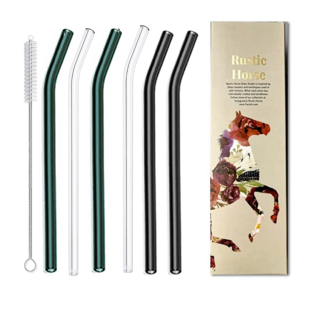 Mix Pack 6 pcs pack Glass Straws