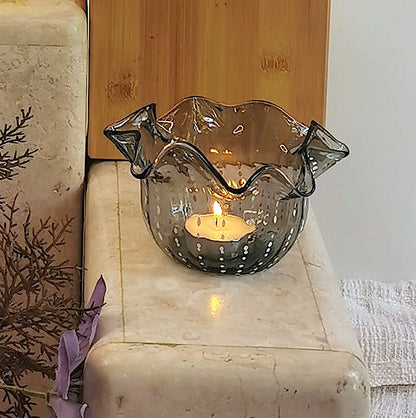 Handblown Glass Aria Votive Tea Light