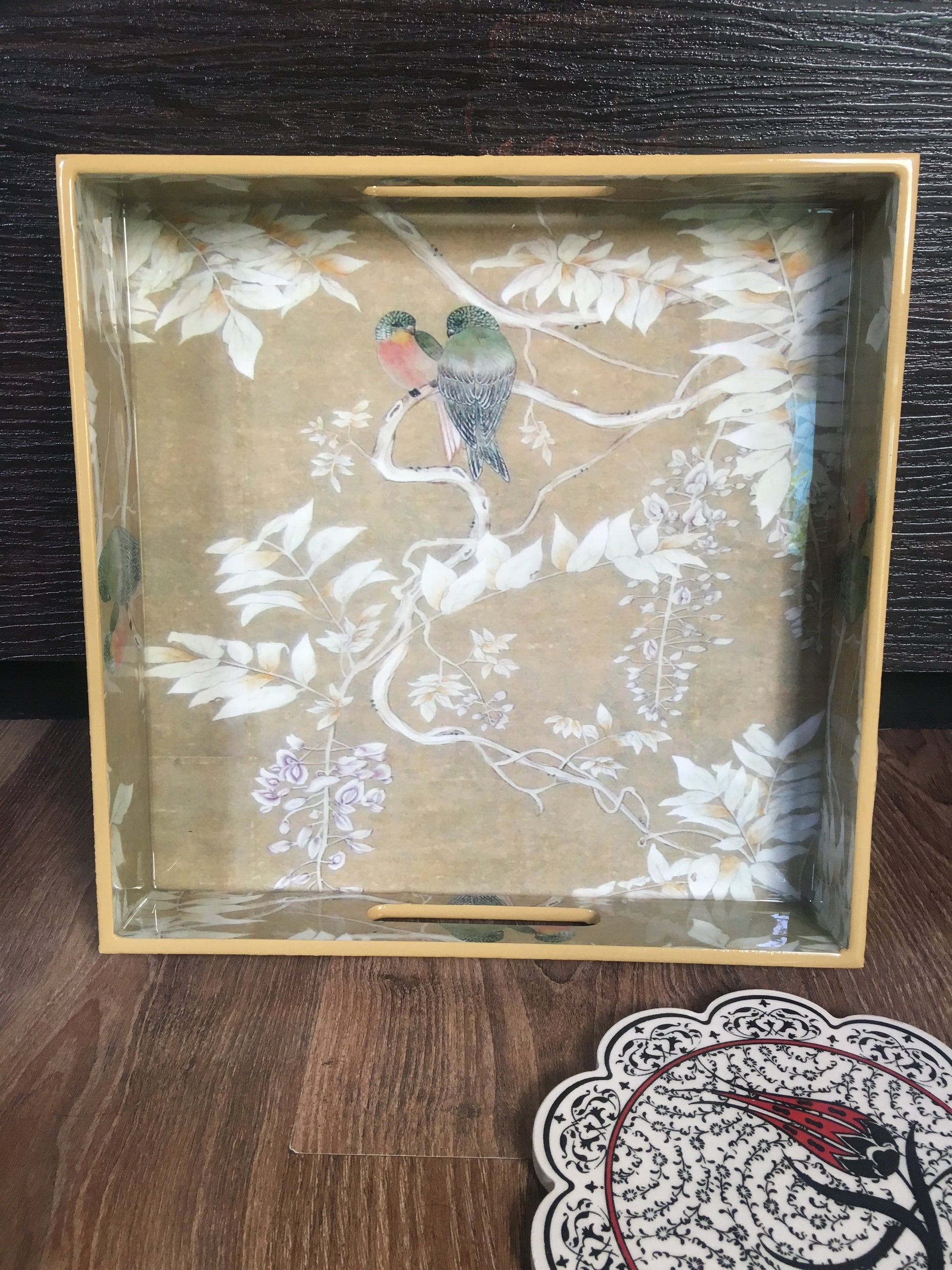 Bird Subtle Cream  Tray/ Serving Tray/  Home decor Tray . - Factoh