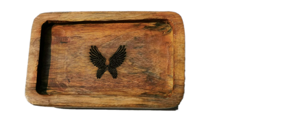 Indonesian  Art Inspired Wood Small Serving Utility Wood Trays
