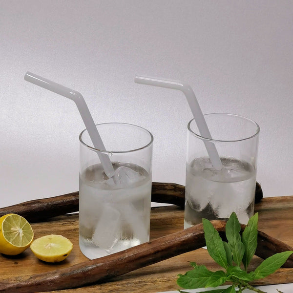 Glass Straws Reusable (set of 6) - Opal