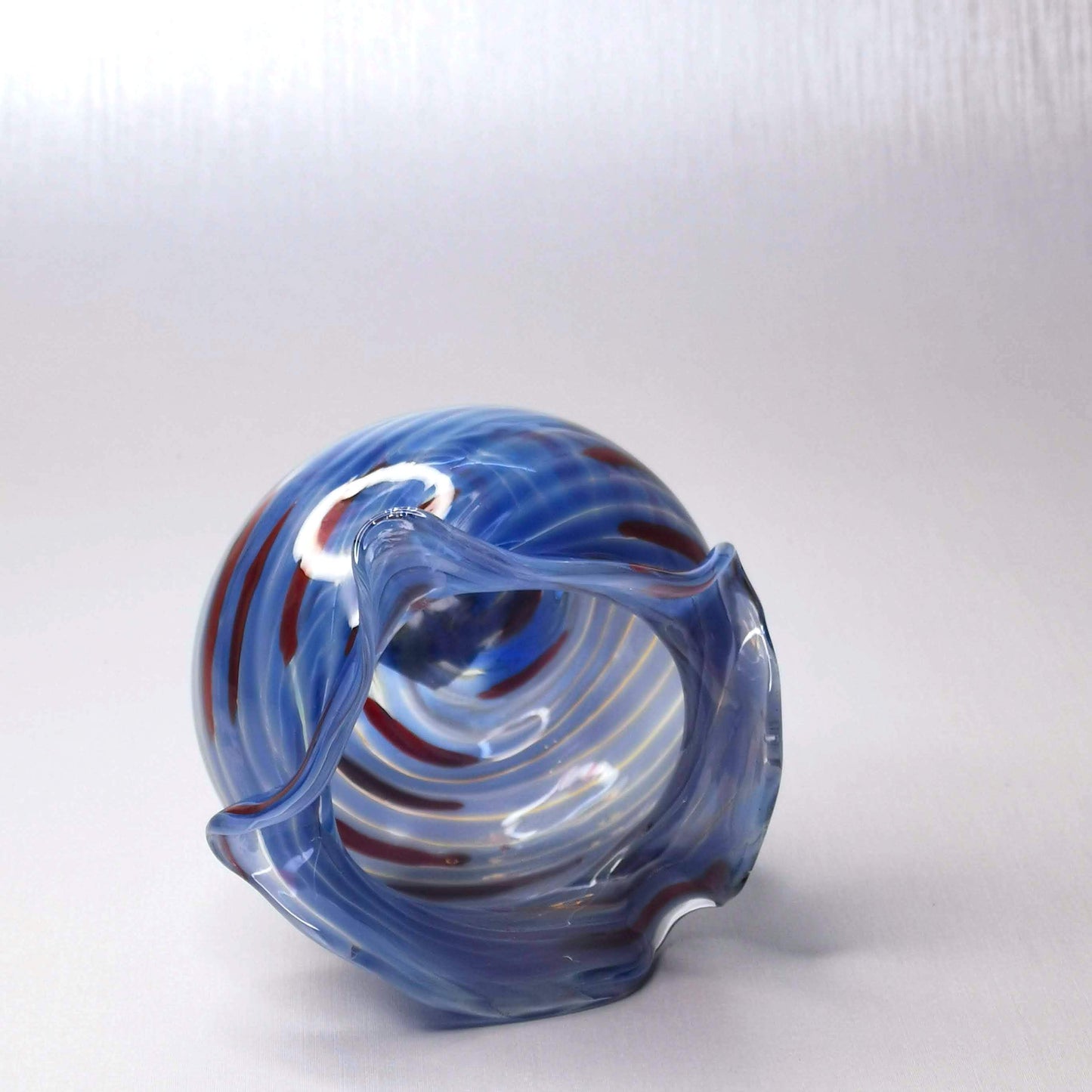 Art Glass Ocean Blue Pattern Vase