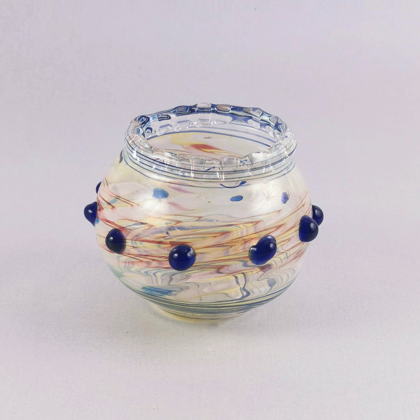 Jeweled Moroccon  Art Glass  Bowl /Vase