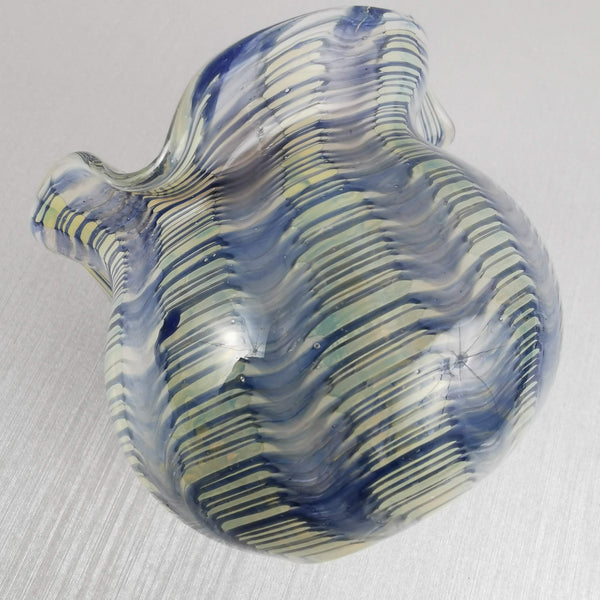 Art Glass  Bowl /Vase Blue wave Stella