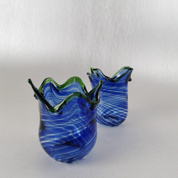 Art Glass  Bowl /Vase  Veronica Blue