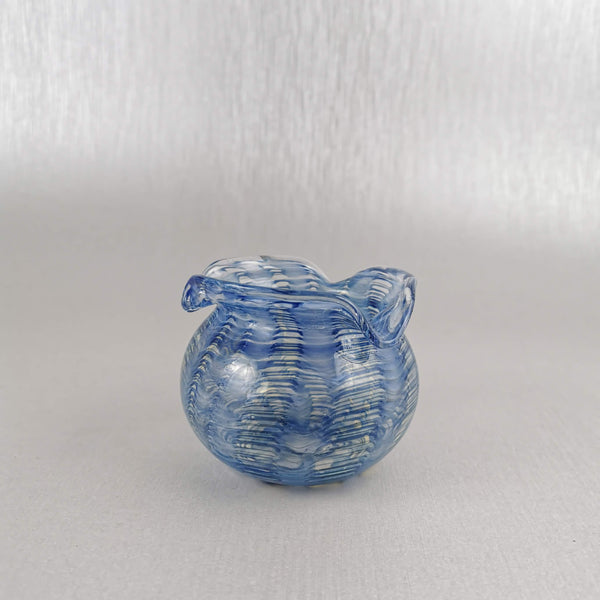 Art Glass  Bowl /Vase Blue wave Erica